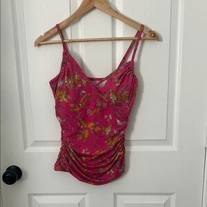 Garnet Hill Pink Floral Bikini Top